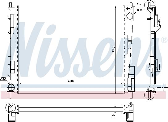 Nissens 695320 - Радіатор, охолодження двигуна autocars.com.ua