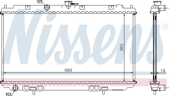 Nissens 67344A - Радіатор, охолодження двигуна autocars.com.ua