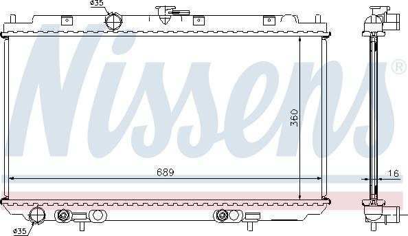 Nissens 67347A - Радіатор, охолодження двигуна autocars.com.ua