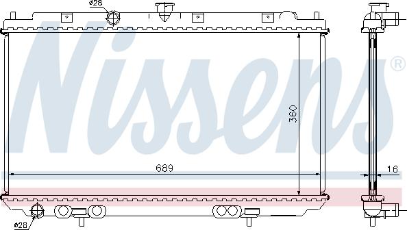 Nissens 67350A - Радіатор, охолодження двигуна autocars.com.ua
