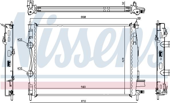 Nissens 67360 - Радіатор, охолодження двигуна autocars.com.ua