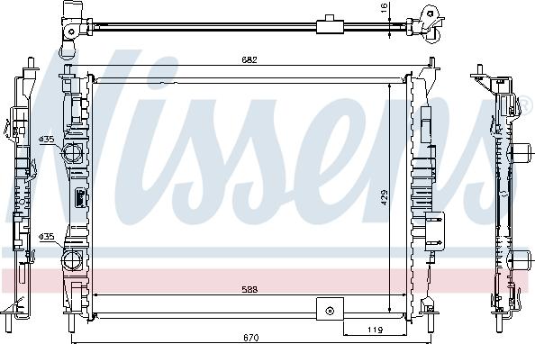 Nissens 67364 - Радиатор, охлаждение двигателя avtokuzovplus.com.ua