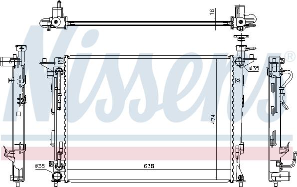 Nissens 67466 - Радіатор, охолодження двигуна autocars.com.ua