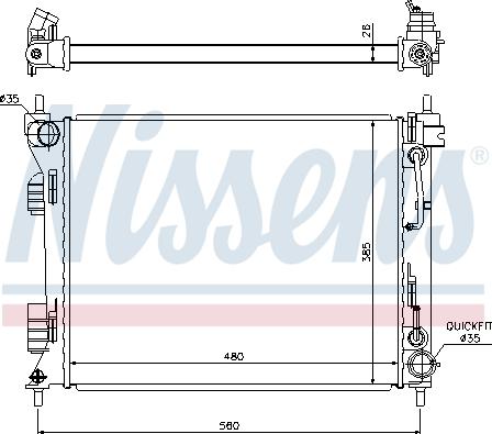 Nissens 675002 - Радіатор, охолодження двигуна autocars.com.ua