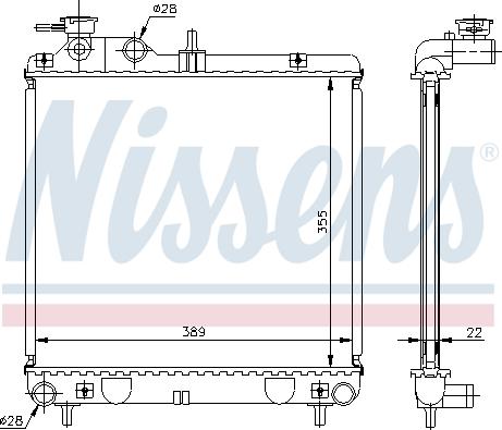 Nissens 67500A - Радіатор, охолодження двигуна autocars.com.ua