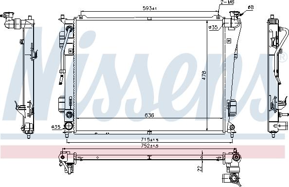 Nissens 675012 - Радиатор, охлаждение двигателя avtokuzovplus.com.ua