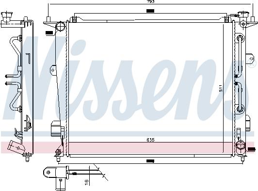 Nissens 675047 - Радіатор, охолодження двигуна autocars.com.ua