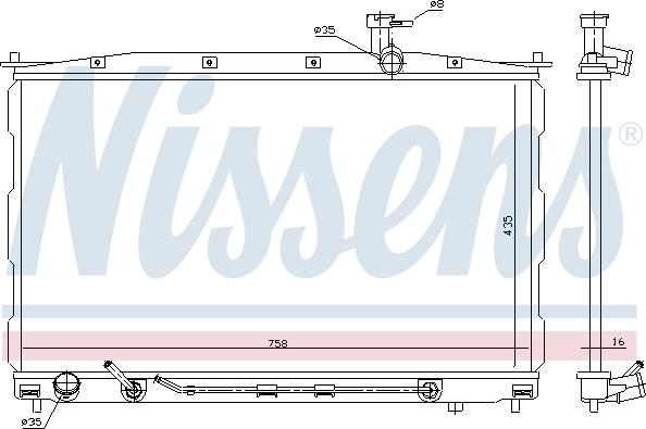 Nissens 67505 - Радіатор, охолодження двигуна autocars.com.ua