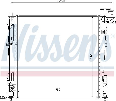 Nissens 67516 - Радіатор, охолодження двигуна autocars.com.ua