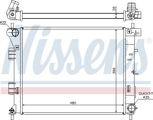 Nissens 67607 - Радiатор autocars.com.ua