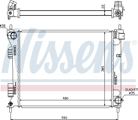 Nissens 67611 - Радіатор, охолодження двигуна autocars.com.ua