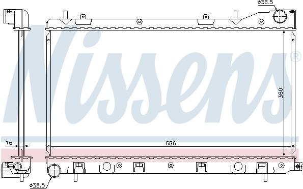 Nissens 67726 - Радіатор, охолодження двигуна autocars.com.ua