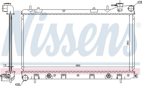 Nissens 67728 - Радіатор, охолодження двигуна autocars.com.ua