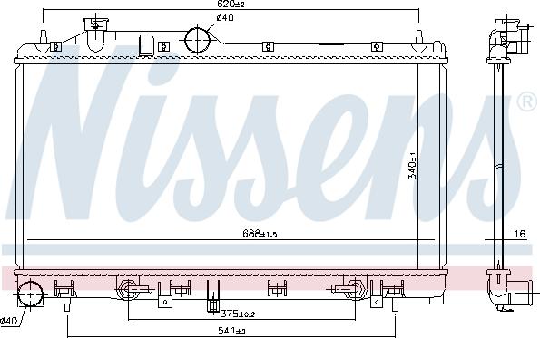 Nissens 67741 - Радіатор, охолодження двигуна autocars.com.ua