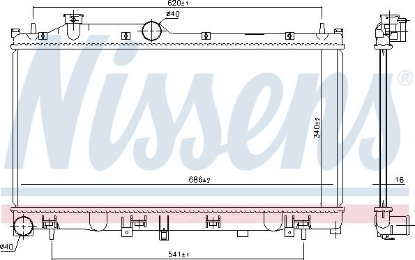 Nissens 67744 - Радіатор, охолодження двигуна autocars.com.ua