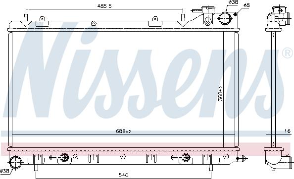 Nissens 67747 - Радіатор, охолодження двигуна autocars.com.ua