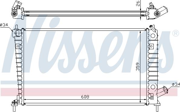 Nissens 68004A - Радиатор, охлаждение двигателя autodnr.net