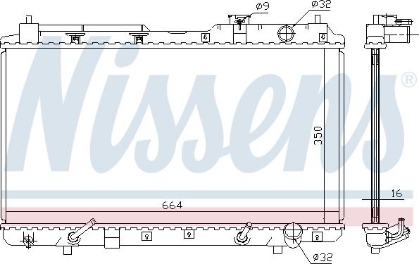 Nissens 681021 - Радіатор, охолодження двигуна autocars.com.ua