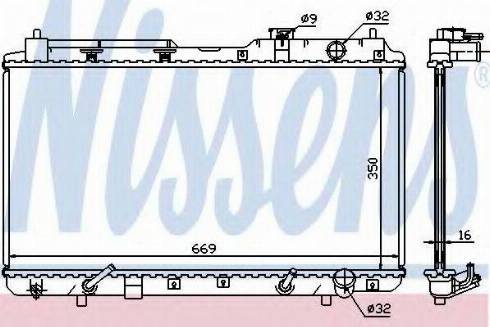 Nissens 68102A - Радіатор, охолодження двигуна autocars.com.ua