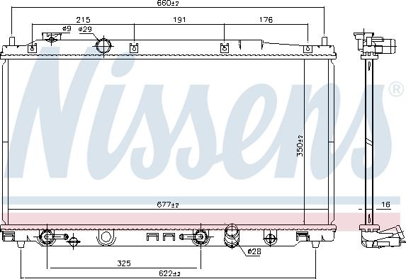 Nissens 681374 - Радіатор, охолодження двигуна autocars.com.ua