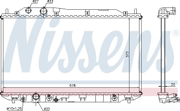 Nissens 68141 - Радіатор, охолодження двигуна autocars.com.ua