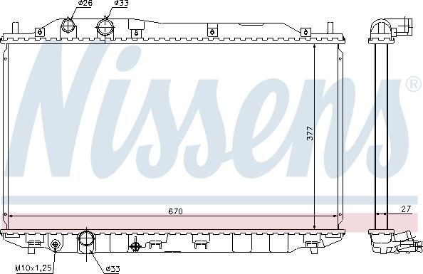 Nissens 68143 - Радіатор, охолодження двигуна autocars.com.ua