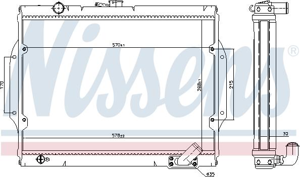 Nissens 68156 - Радіатор, охолодження двигуна autocars.com.ua