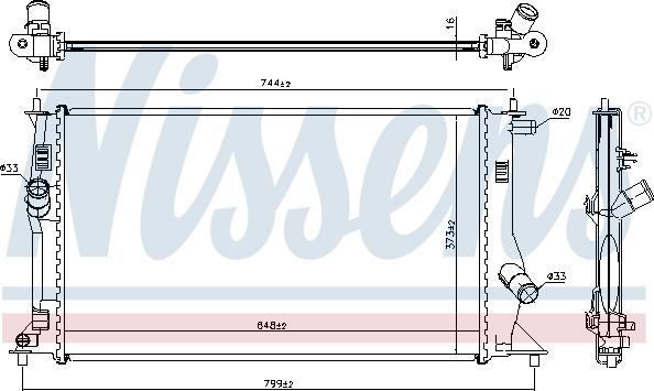 Nissens 68503 - Радіатор, охолодження двигуна autocars.com.ua