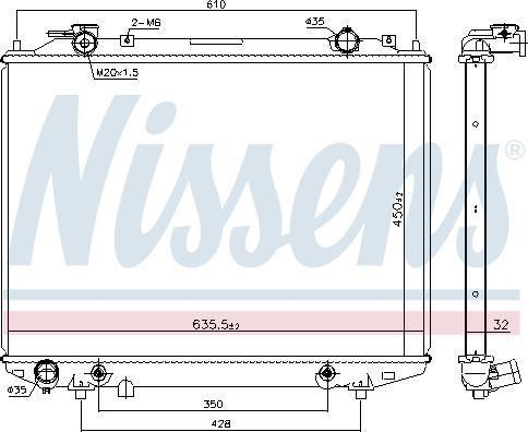 Nissens 68535 - Радіатор, охолодження двигуна autocars.com.ua