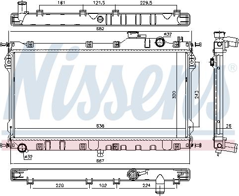 Nissens 68559 - Радіатор, охолодження двигуна autocars.com.ua