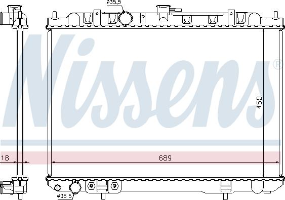 Nissens 68704 - Радіатор, охолодження двигуна autocars.com.ua