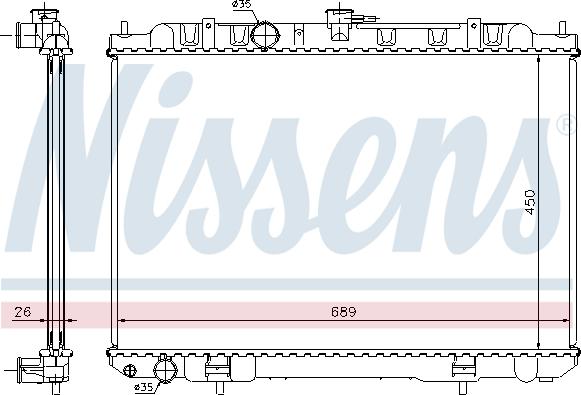 Nissens 68705A - Радіатор, охолодження двигуна autocars.com.ua