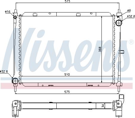 Nissens 68729 - Радіатор, охолодження двигуна autocars.com.ua