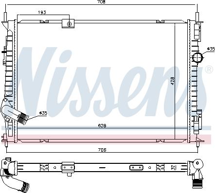 Nissens 68733 - Радіатор, охолодження двигуна autocars.com.ua