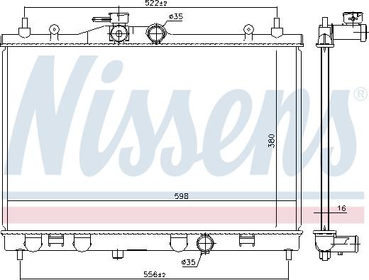 Nissens 68741 - Радіатор, охолодження двигуна autocars.com.ua