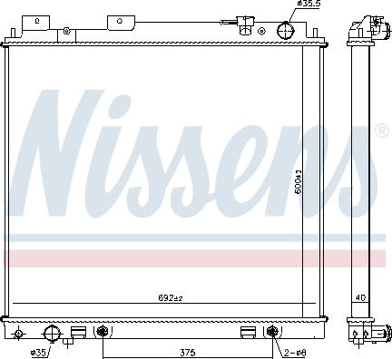 Nissens 68744 - Радіатор, охолодження двигуна autocars.com.ua