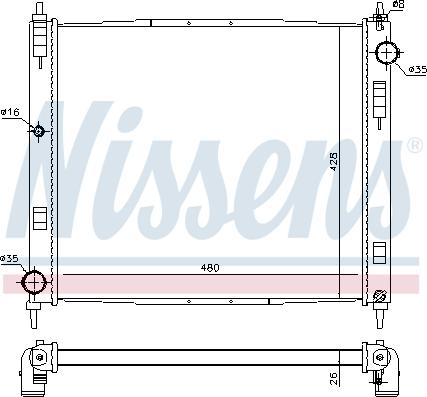 Nissens 68746 - Радиатор, охлаждение двигателя avtokuzovplus.com.ua