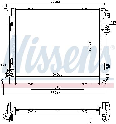 Nissens 68786 - Радіатор, охолодження двигуна autocars.com.ua