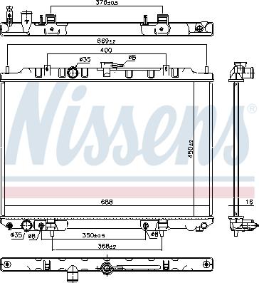 Nissens 68799 - Радіатор, охолодження двигуна autocars.com.ua