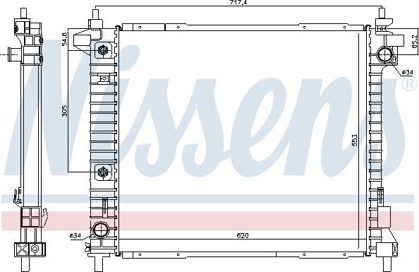 Nissens 69093 - Радіатор, охолодження двигуна autocars.com.ua