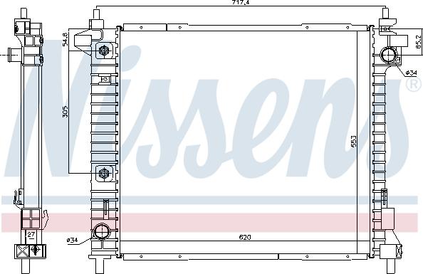 Nissens 69094 - Радіатор, охолодження двигуна autocars.com.ua