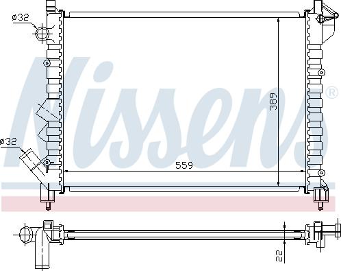 Nissens 691497 - Радіатор, охолодження двигуна autocars.com.ua