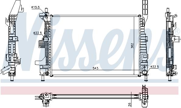 Nissens 69238 - Радіатор, охолодження двигуна autocars.com.ua