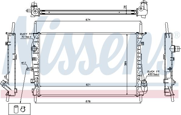 Nissens 69252 - Радиатор, охлаждение двигателя avtokuzovplus.com.ua