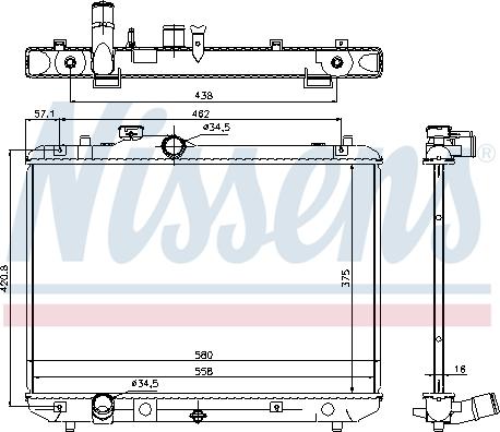 Nissens 694623 - Радіатор, охолодження двигуна autocars.com.ua