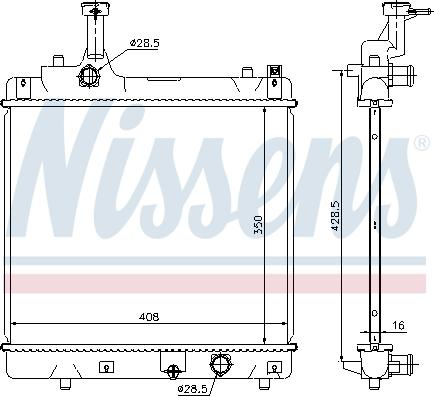 Nissens 69401 - Радіатор, охолодження двигуна autocars.com.ua