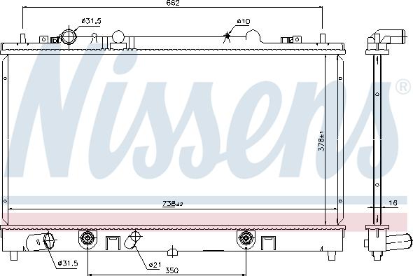 Nissens 69465 - Радіатор, охолодження двигуна autocars.com.ua