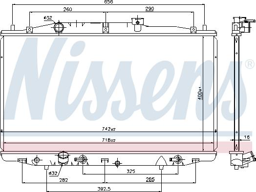 Nissens 69475 - Радіатор, охолодження двигуна autocars.com.ua