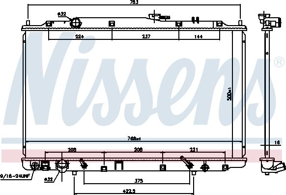 Nissens 69482 - Радіатор, охолодження двигуна autocars.com.ua