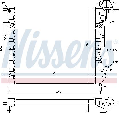 Nissens 695229 - Радіатор, охолодження двигуна autocars.com.ua